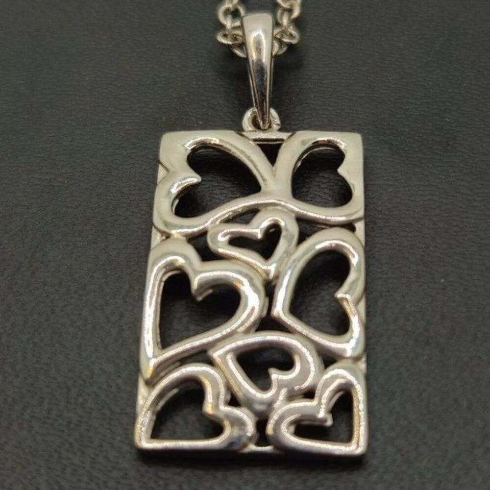 Sterling Silver Open‎ Heart Pendant